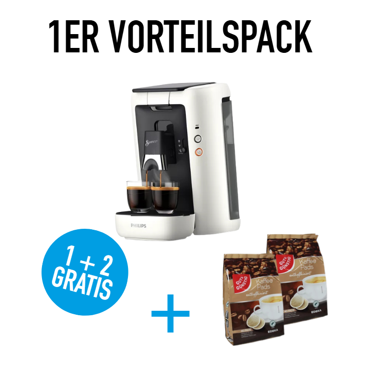 1x Philips Kaffeemaschine Senseo Maestro + GRATIS 2x Gut&amp; günstig Kaffeepads entkoffeiniert 40St